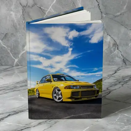 Mitsubishi Lancer Evolution Yellow Open Road