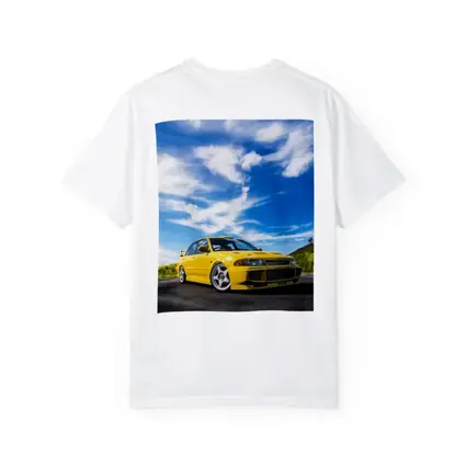 Mitsubishi Lancer Evolution Yellow Open Road