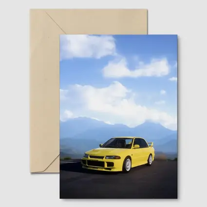 Mitsubishi Lancer Evolution Yellow Mountain Road