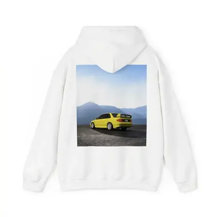 Mitsubishi Lancer Yellow Car Mountain Background