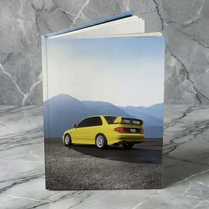 Mitsubishi Lancer Yellow Car Mountain Background