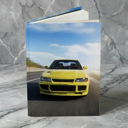 Mitsubishi Lancer Evolution Yellow Open Road