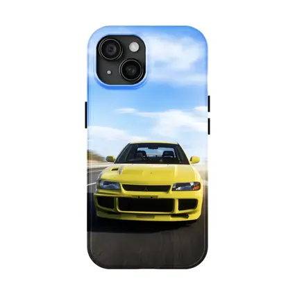 Mitsubishi Lancer Evolution Yellow Open Road