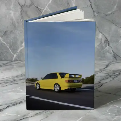 Mitsubishi Lancer Evolution Yellow Highway Motion