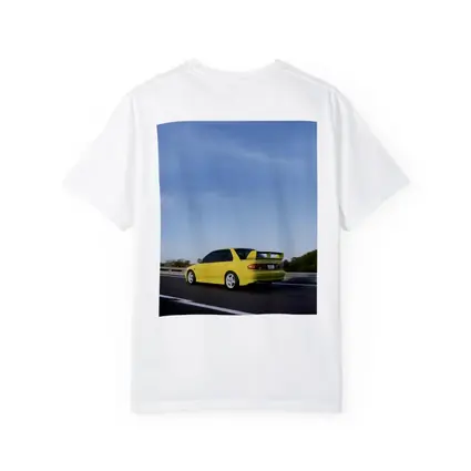 Mitsubishi Lancer Evolution Yellow Highway Motion