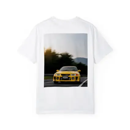 Yellow Mitsubishi Lancer Evolution On Mountain Road