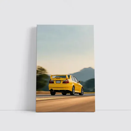Mitsubishi Lancer Evolution Yellow Mountain Road