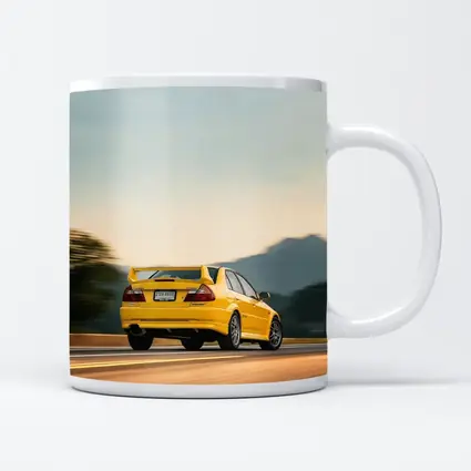 Mitsubishi Lancer Evolution Yellow Mountain Road