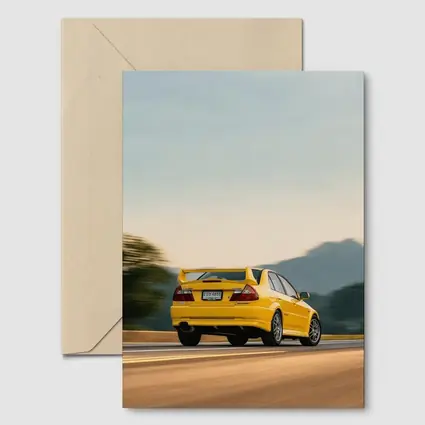 Mitsubishi Lancer Evolution Yellow Mountain Road