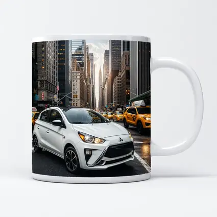 Mitsubishi Mirage White Car New York City