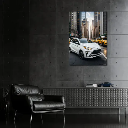 Mitsubishi Mirage White Car New York City