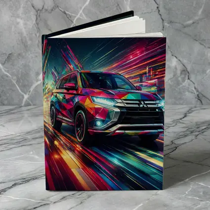 Mitsubishi Outlander SUV Colorful Neon Speed Art