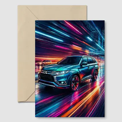 Mitsubishi Outlander Neon City Night Drive