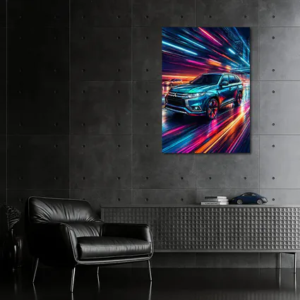 Mitsubishi Outlander Neon City Night Drive