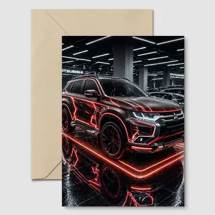 Mitsubishi Outlander Neon Red Glow Showroom