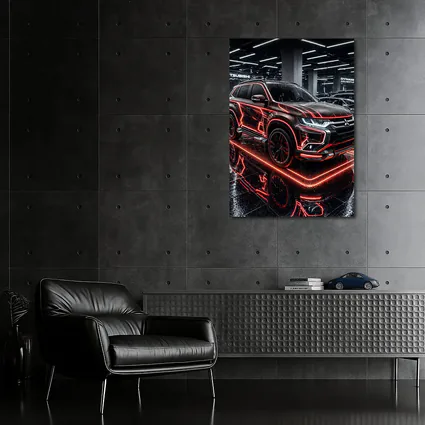 Mitsubishi Outlander Neon Red Glow Showroom