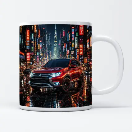 Mitsubishi Outlander Red Neon City Night