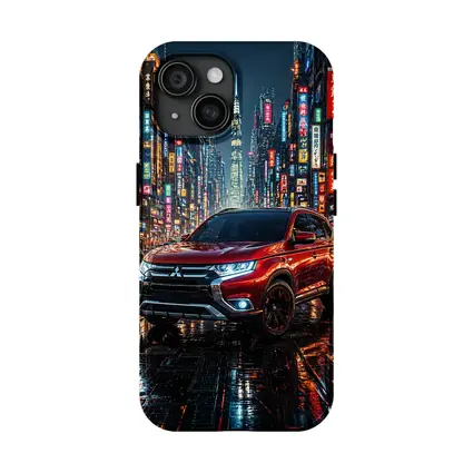 Mitsubishi Outlander Red Neon City Night