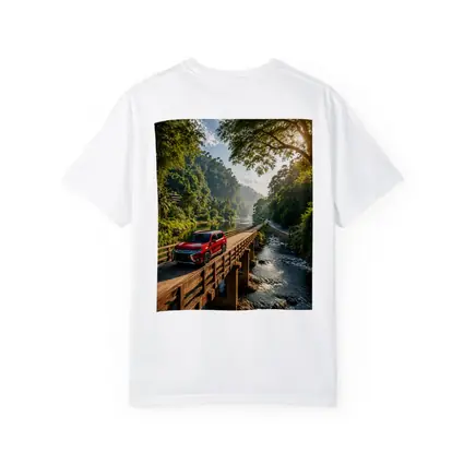 Mitsubishi Outlander SUV On Jungle Bridge