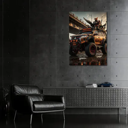 Mitsubishi Pajero Armored Cyberpunk Warrior Art