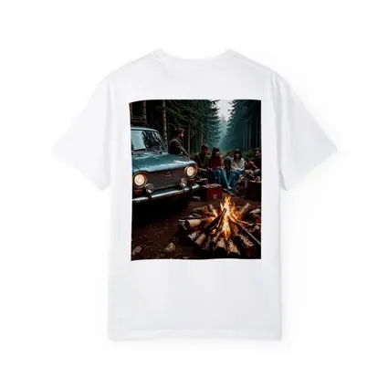 Mitsubishi Classic Car Forest Campfire Friends