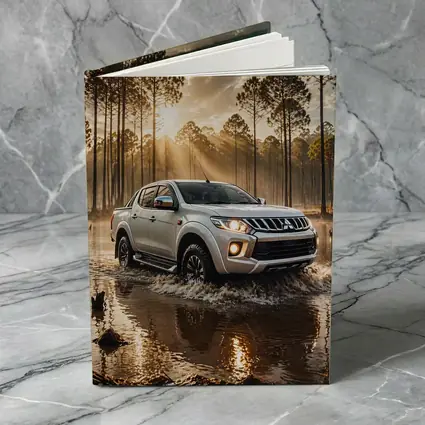 Mitsubishi Triton L200 Splashing Through Forest Water