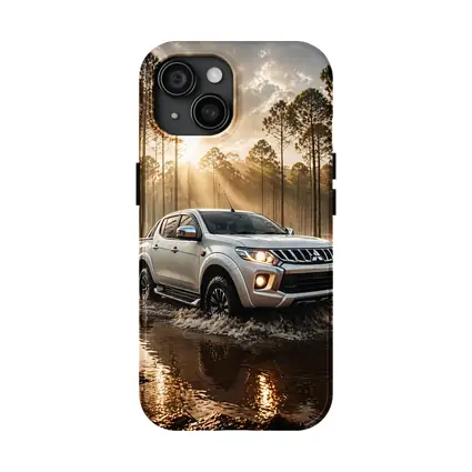 Mitsubishi Triton L200 Splashing Through Forest Water