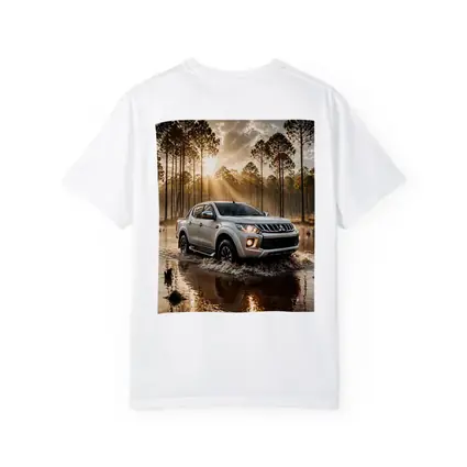 Mitsubishi Triton L200 Splashing Through Forest Water