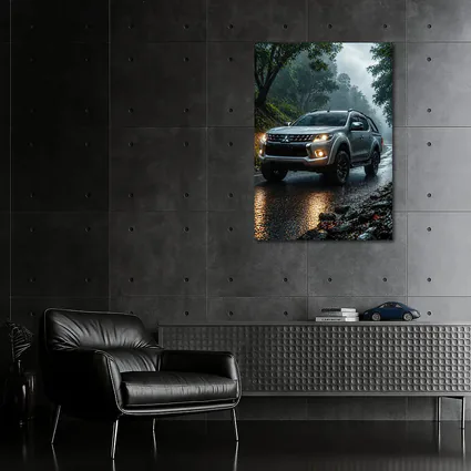 Mitsubishi L200 Triton Rainy Forest Road