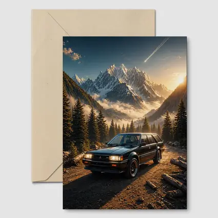 Mitsubishi Classic Wagon Snowy Mountain Forest