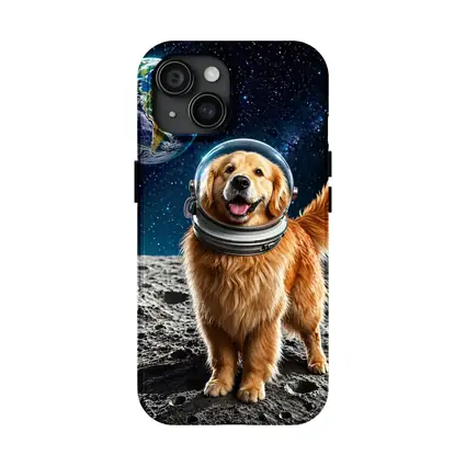 Golden Retriever Astronaut Dog On Moon