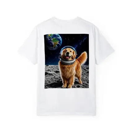 Golden Retriever Astronaut Dog On Moon