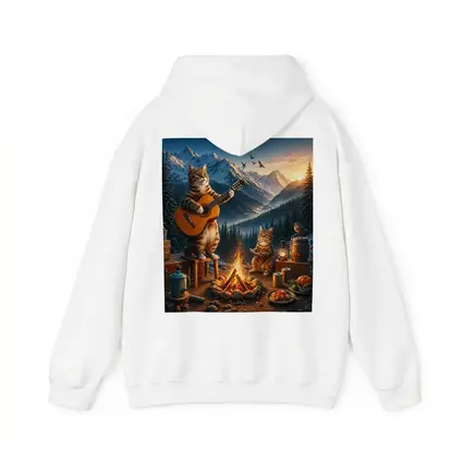 Cats Playing Guitar by Mountain Campfire