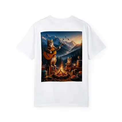 Cats Playing Guitar by Mountain Campfire