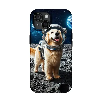 Golden Retriever Astronaut Dog On Moon