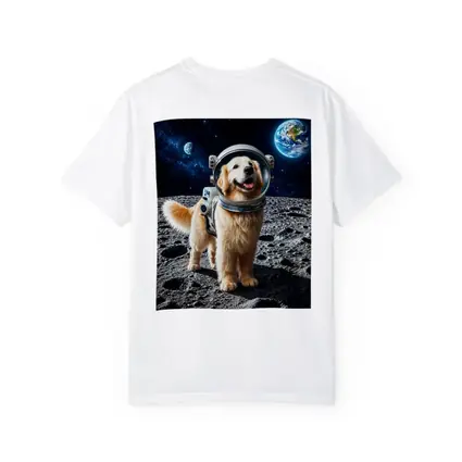 Golden Retriever Astronaut Dog On Moon