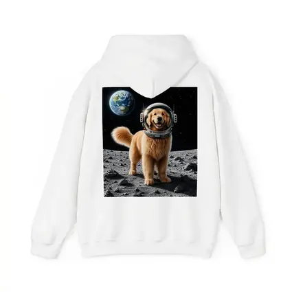 Golden Retriever Astronaut On The Moon