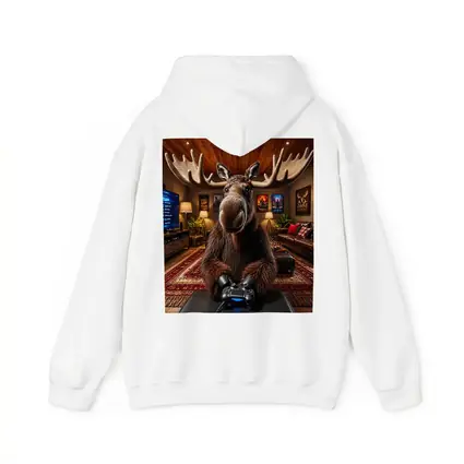 Moose Gamer Sitting In Cozy Gaming Room