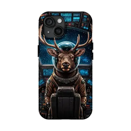 Deer Astronaut In Space Cockpit