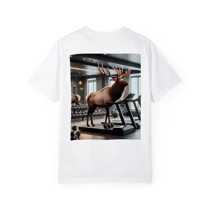 Elk Standing on Treadmill in Gym