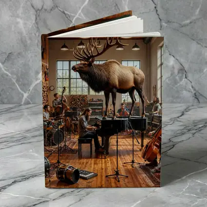 Elk In Music Studio With Band