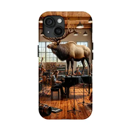 Elk In Music Studio With Band