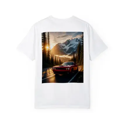 Dodge Challenger Red Mountain Road Sunset