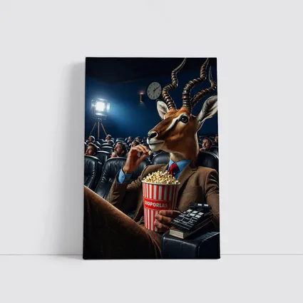 Antelope in Suit Watching Movie Cinema