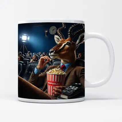 Antelope in Suit Watching Movie Cinema