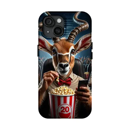 Antelope Eating Popcorn At Movie Theater