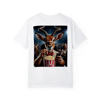 Antelope Eating Popcorn At Movie Theater