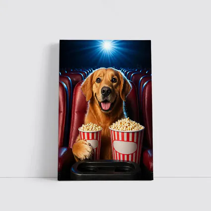Golden Retriever Dog Cinema Popcorn Movie Night