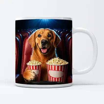 Golden Retriever Dog Cinema Popcorn Movie Night