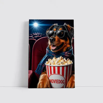 Rottweiler Dog Cinema Popcorn Sunglasses Fun